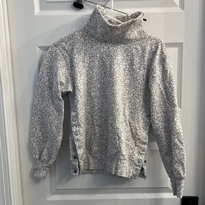 Abercrombie & Fitch White and Gray Cowl Neck Sweater